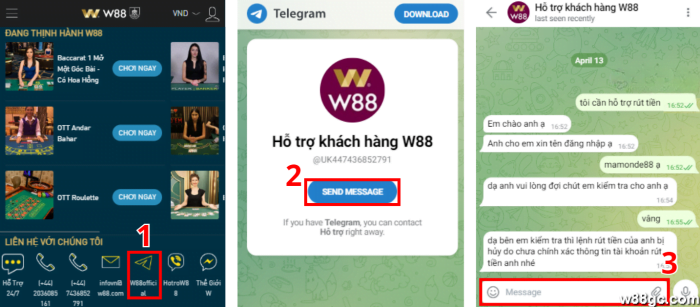 Hướng dẫn liên hệ W88 qua Telegram: Nhận hỗ trợ trong vòng 1 - 2 phút